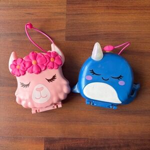 Polly Pocket Llama and Narwhal Playsets 2019 Mattel Compact Toys